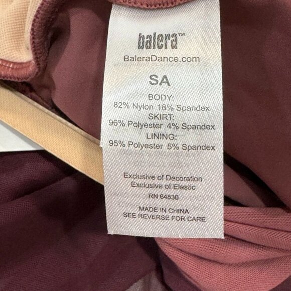 Balera Two-Tone Dance Dress Costume Burgundy Pink Multiway Straps Ballet Lyrical - Picture 6 of 15